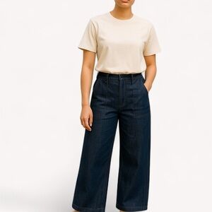 Joe Fresh | Super Wide Leg Dark Wash Trouser Denim Jean Size 6 Casual 90s y2k
